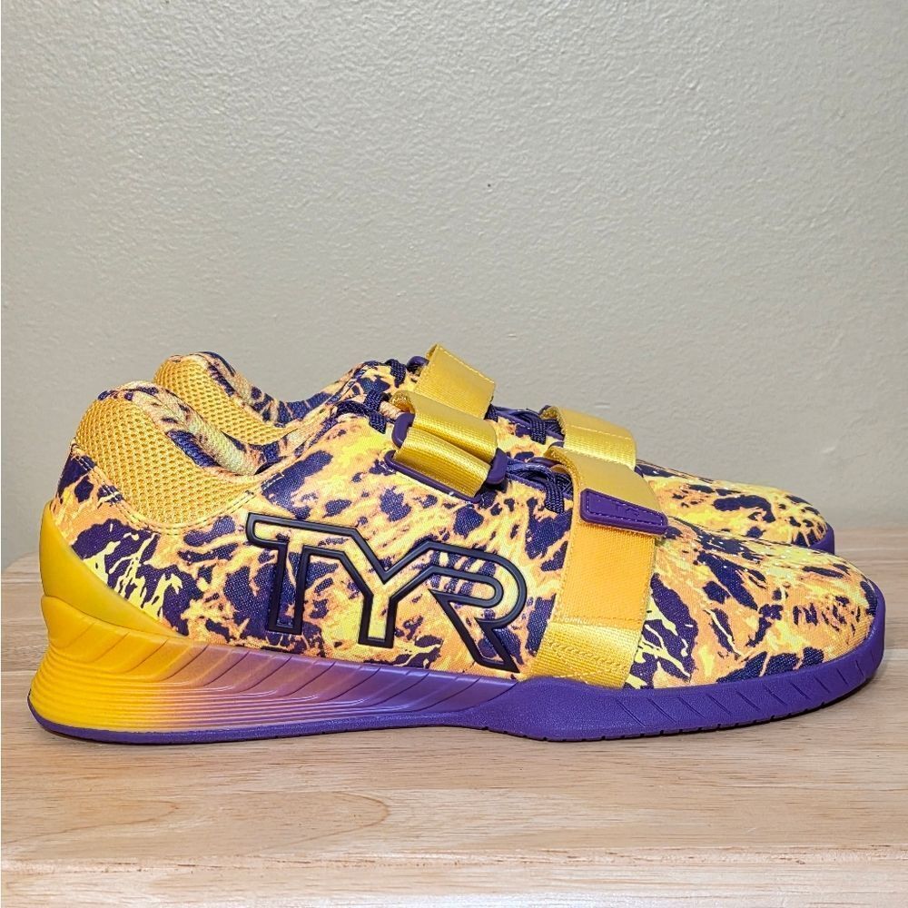 TYR L-1 Lifter Weightlifting Shoes Yellow Purple Men's Size 10 Women's 11.5